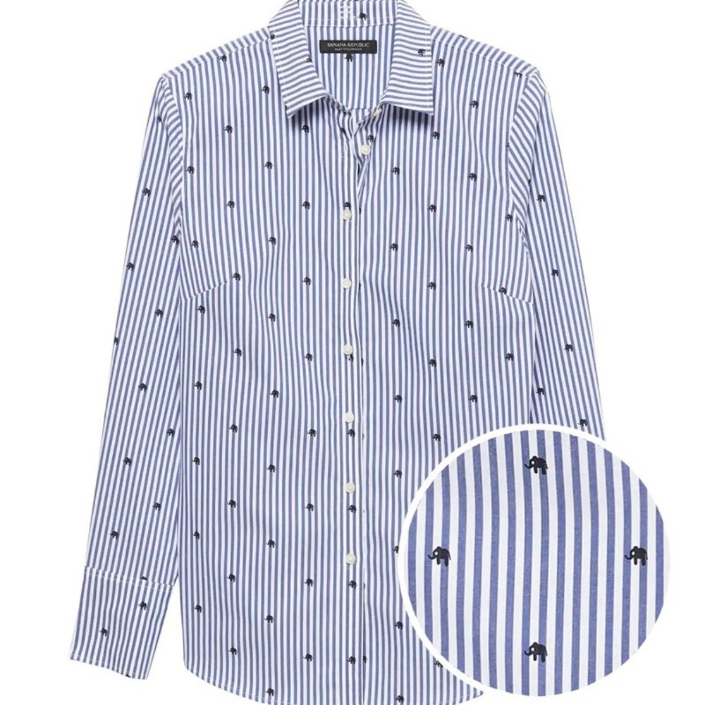 Banana Republic Riley Tailored-Fit Elephant Print Shirt
